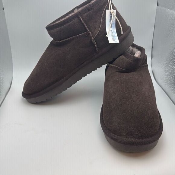 CUSHIONAIRE Women's COZY Genuine Suede Ankle Snow Boots SIZE 9.5 WIDE CHOCOLATE - Picture 5 of 7